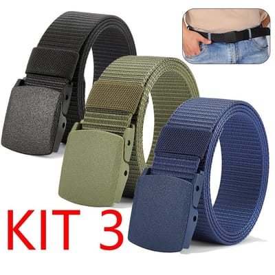 Cinto Largo Masculino Nylon Fivela Engate Rápido