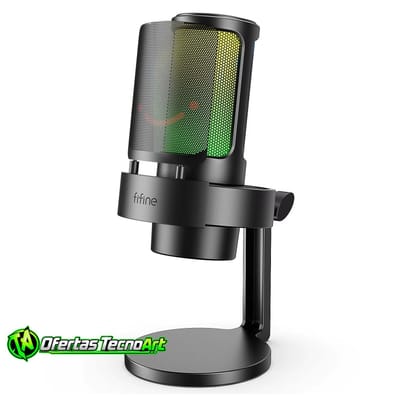 Microfone Gamer FIFINE A8 USB Condensador RGB