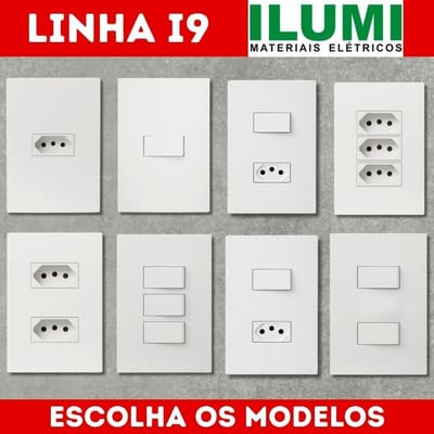 Tomadas e Interruptores Ilumi Linha i9 Design Moderno