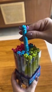 Caneta Bicolor Pixar 1.00mm Preta e Azul
