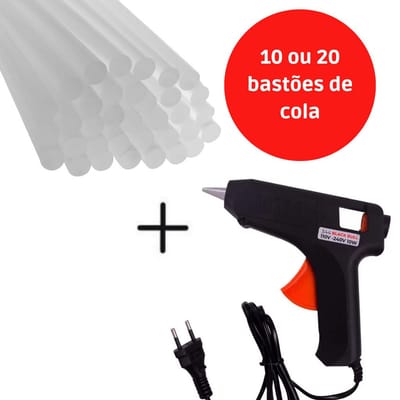 Pistola De Cola Quente Bivolt 10w Com Bastões