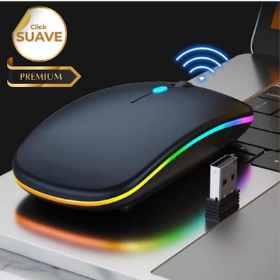 Mouse Sem Fio Bluetooth RGB Ambidestro