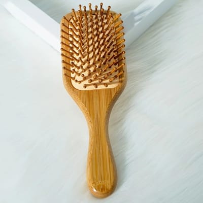Escova de Cabelo de Bambu Antiestática