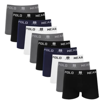 Kit 10 Cuecas Boxer Masculinas PoloWear Microfibra