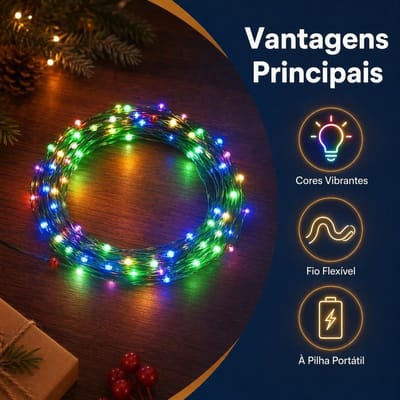 10 Peças Fio de Fada LED Colorido 2M