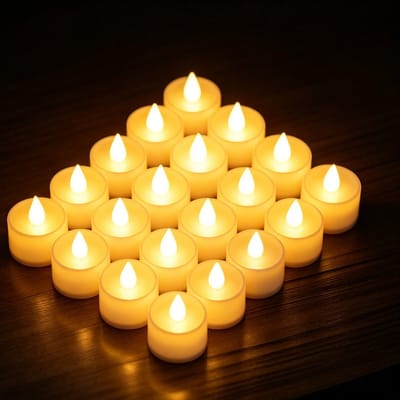 Vela Led Eletrônica Amarela Decorativa