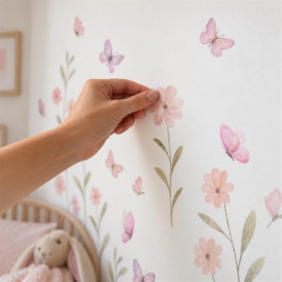 Adesivo Decorativo Parede Floral Borboletas