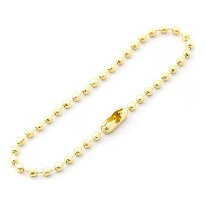 25-300 Corrente De Bolinha Com Canoa 10cm X 2,4mm Tag Chaveiro