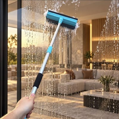 Rodo Limpa Vidro 2 em 1 com Espuma e Silicone