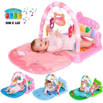 Tapete de Atividades Infantil Piano Musical com Som e Luzes