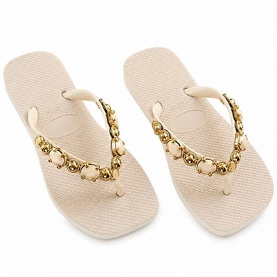 Chinelo Feminino Com Pedraria Casual Antiderrapante