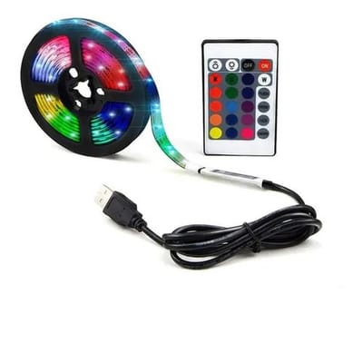 Fita Led 5050 RGB Controle USB 5V para TV PC Carro