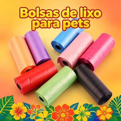 300 Pcs Refil Cata Coco Sacolas Biodegradáveis Pet