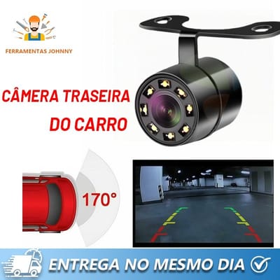 Câmera Veicular de Ré Borboleta 8 LED Visão Noturna