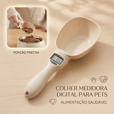 Balança Colher Digital Dosadora de Ração para Pet