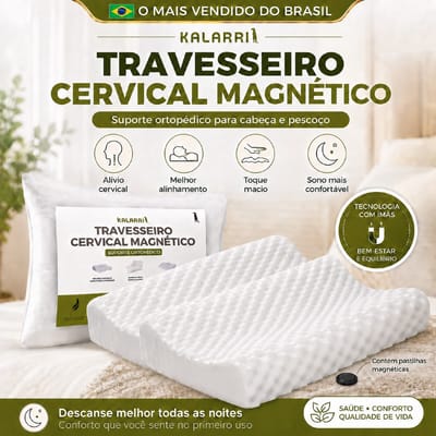 Travesseiro Cervical Ortopédico Magnético Anti Ronco