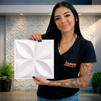 Kit Placas PVC 3D Revestimento de Parede Decorativa 25x25cm