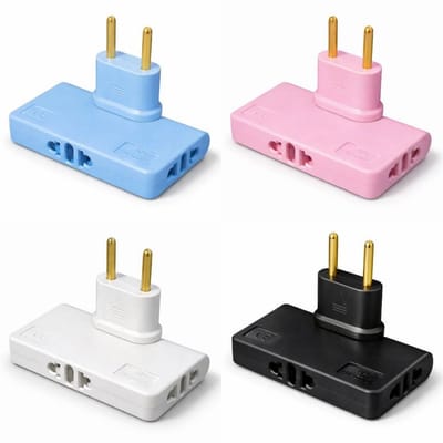 Adaptador de Tomada Universal 3 em 1 Bivolt para Viagem