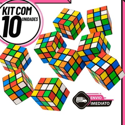 Kit 10 Cubo Mágico 5x5cm Quebra-Cabeça Educativo