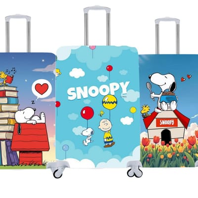 Capa de Mala Personalizada Snoopy Viagens