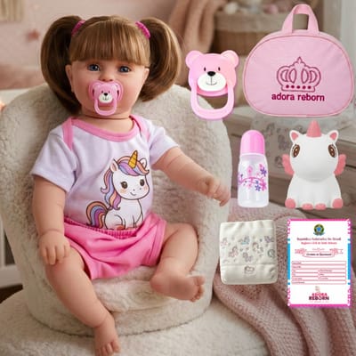 Boneca Bebê Reborn Unicórnio Silicone Realista
