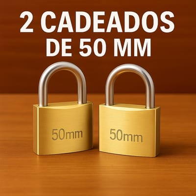 2 Cadeados 50mm Reforçados Alta Segurança com 3 Chaves
