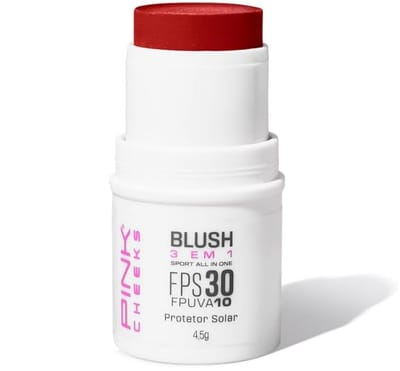 Blush Em Bastão Com Proteção Solar FPS30 Cor Red Cherry Pink Cheeks