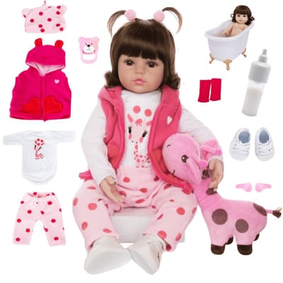 Bebê Reborn Boneca Realista Girafinha Em Silicone