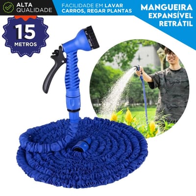 Mangueira Mágica 15m Extensível Retrátil 7 Jatos