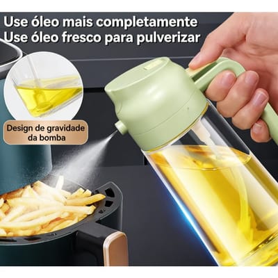 Azeiteiro de Vidro 470ML Spray e Dosador