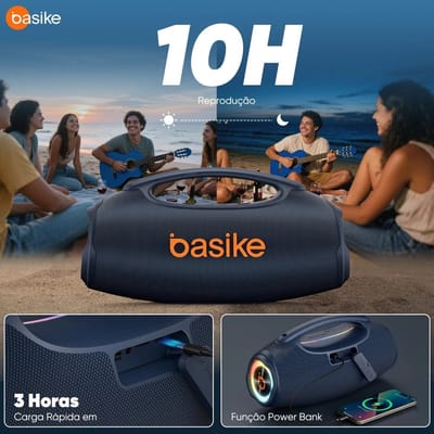 Caixa de Som Bluetooth 80W IPX6 TWS RGB