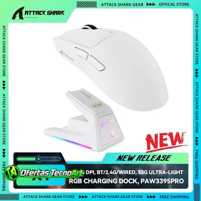 Mouse Gamer Attack Shark x1 com Dock Touch Screen
