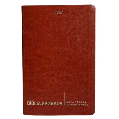 Bíblia Sagrada Slim Capa Luxo Marrom NVI