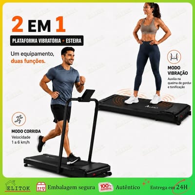 Esteira Vibratória 4.0HP Portátil Dobrável 2 em 1