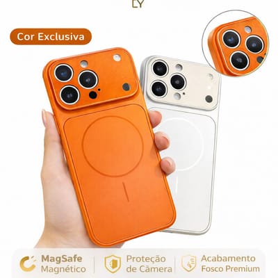 Capa Magnética MagSafe Laranja para iPhone 13 a 17 Pro Max