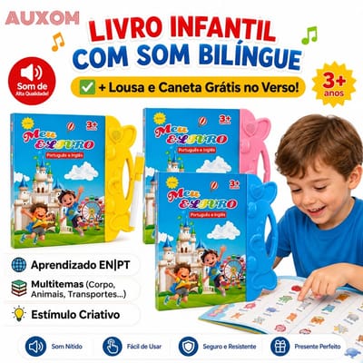 Livro Interativo com Som Infantil Bilíngue