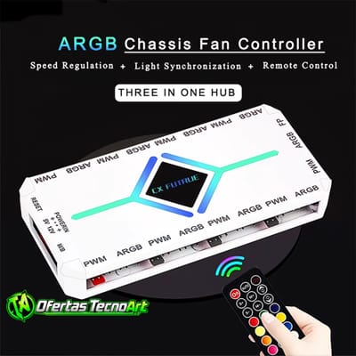 Kit 3x Controladora ARGB 3pin 5v PWM com controle