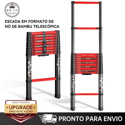 Escada Telescópica Dupla de Alumínio Antiderrapante
