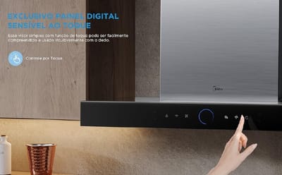 Coifa de Parede 60cm Smart Pro Touch Midea 220v