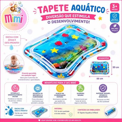 Tapete Infantil Bebê Inflável Água Atividades Sensorial