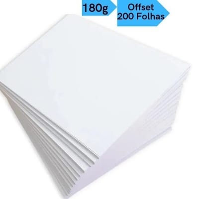 Papel Offset Opaline Liso 180g Branco Diplomata Kit até 200 Folhas