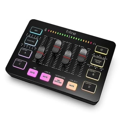 FIFINE SC3 Mesa de Som Gamer para Streaming