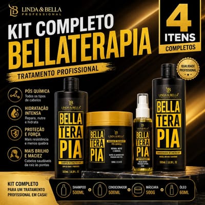 Kit Bellaterapia 4 Itens Shampoo Condicionador Mascara Oleo