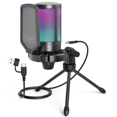 Microfone USB FIFINE A6V para Jogos e Podcasts