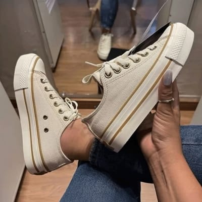 Tênis Plataforma Feminino Casual Retrô