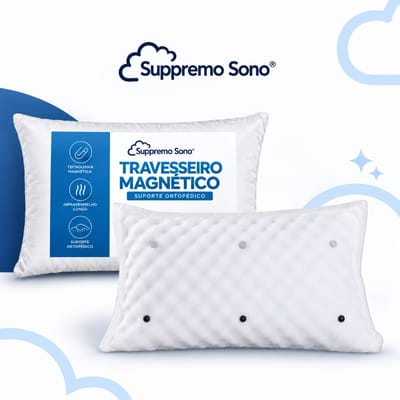 Travesseiro Ortopédico Magnético Massageador Terapêutico