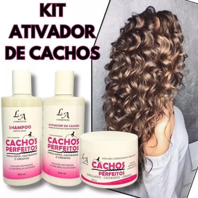 Kit Ativador de Cachos Shampoo Condicionador e Máscara 3x300g