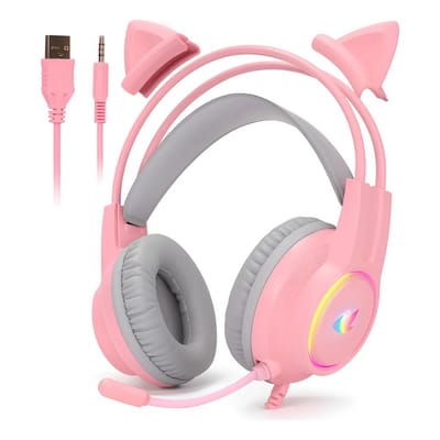 Fone Headset Gamer Orelha de Gato Knup KP-GA04