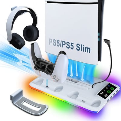 Base Cooler com Carregador para PS5 e PS5 Slim