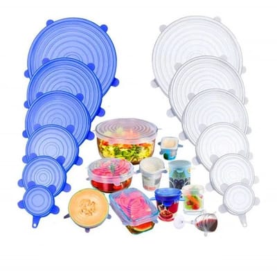 Kit 6 Tampas de Panela de Silicone Universal Reutilizável